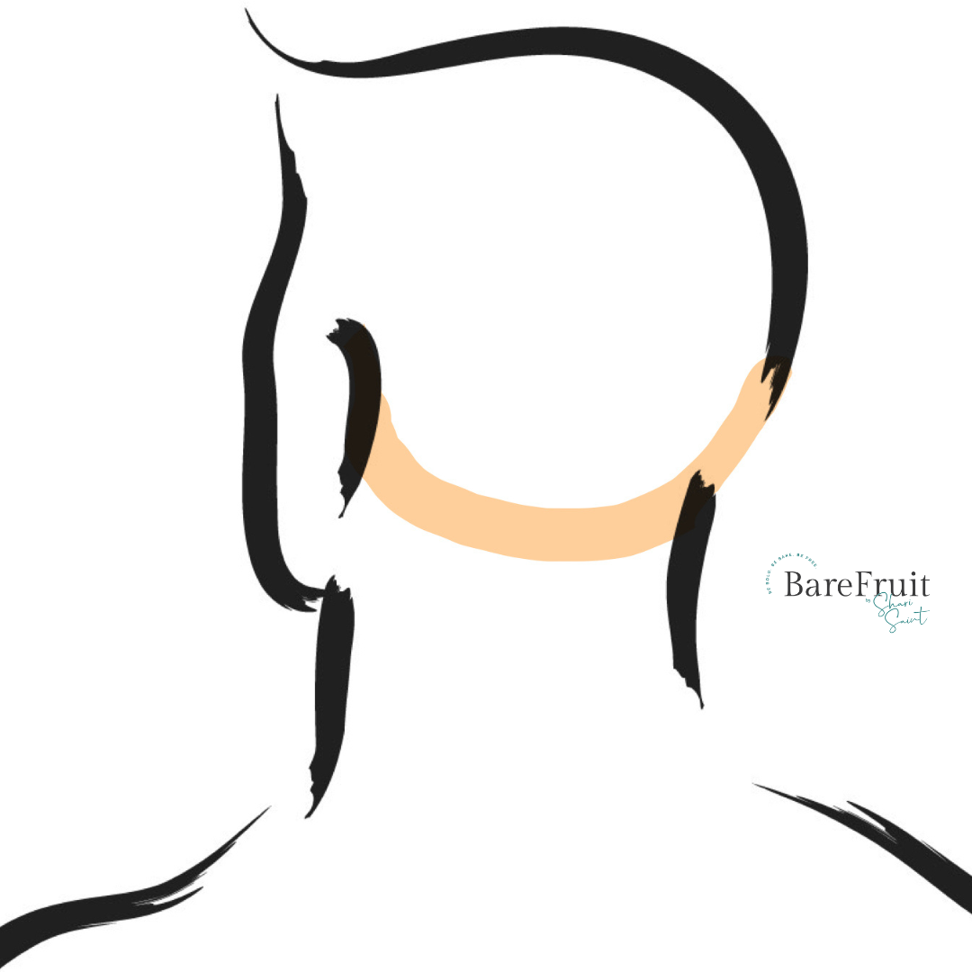 laser hair removal area illustrations bare fruit sugaring - back of hairline