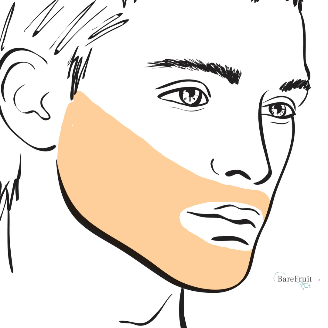 laser hair removal area illustrations bare fruit sugaring - beard