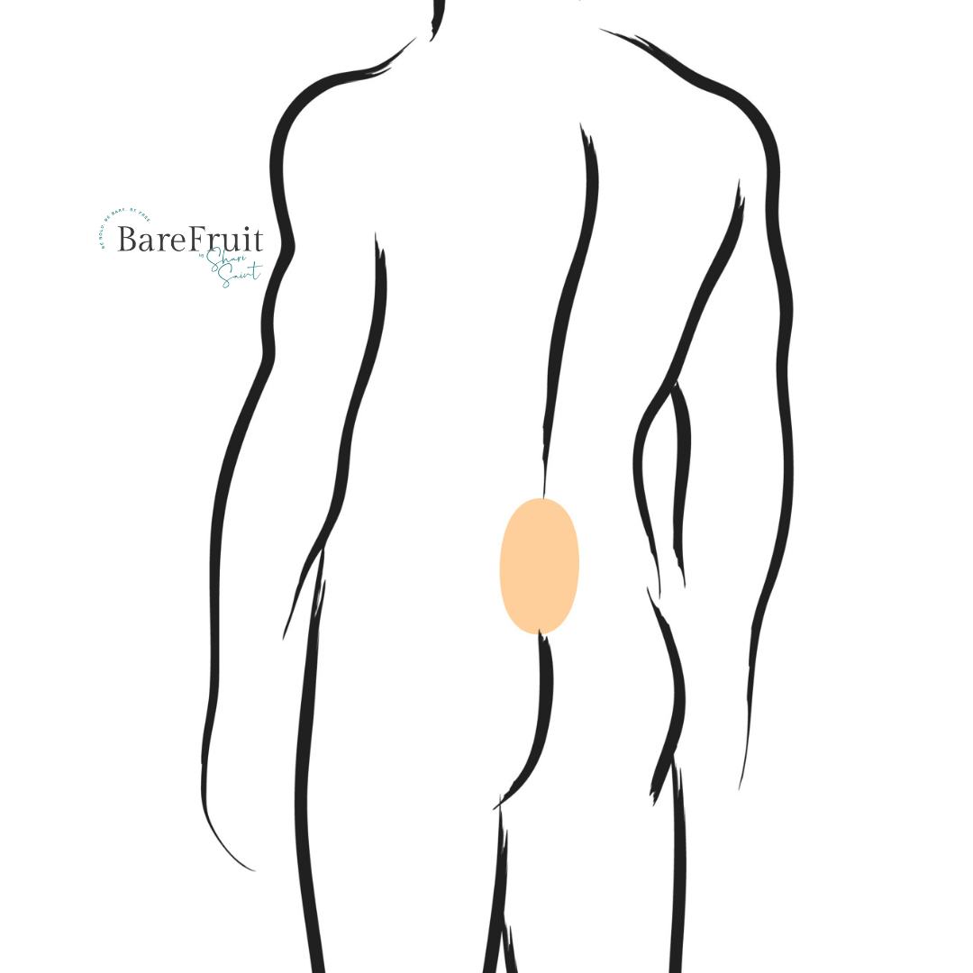 laser hair removal area illustrations bare fruit sugaring - mid lower back