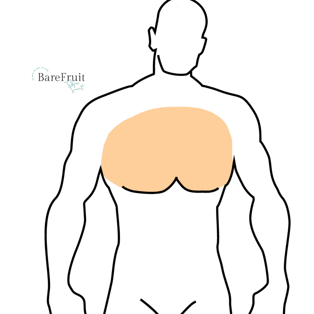 laser hair removal area illustrations bare fruit sugaring - chest/breasts
