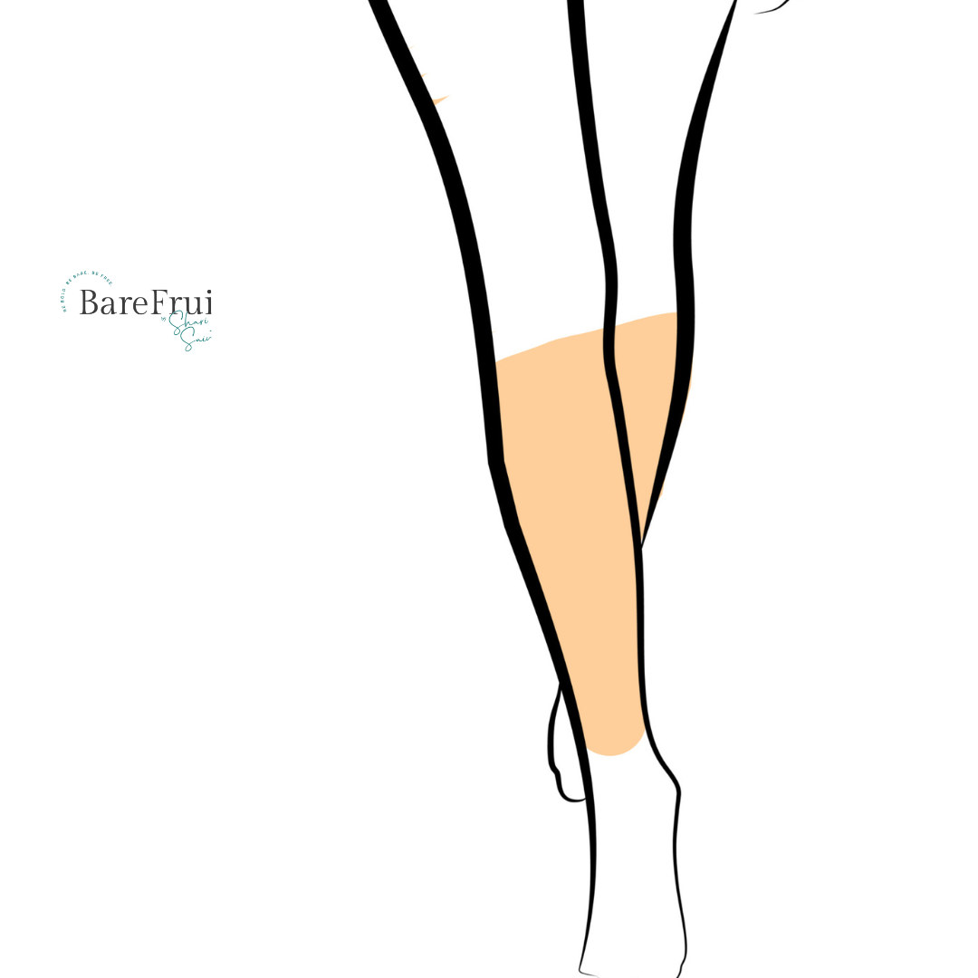 laser hair removal area illustrations bare fruit sugaring -  lower legs