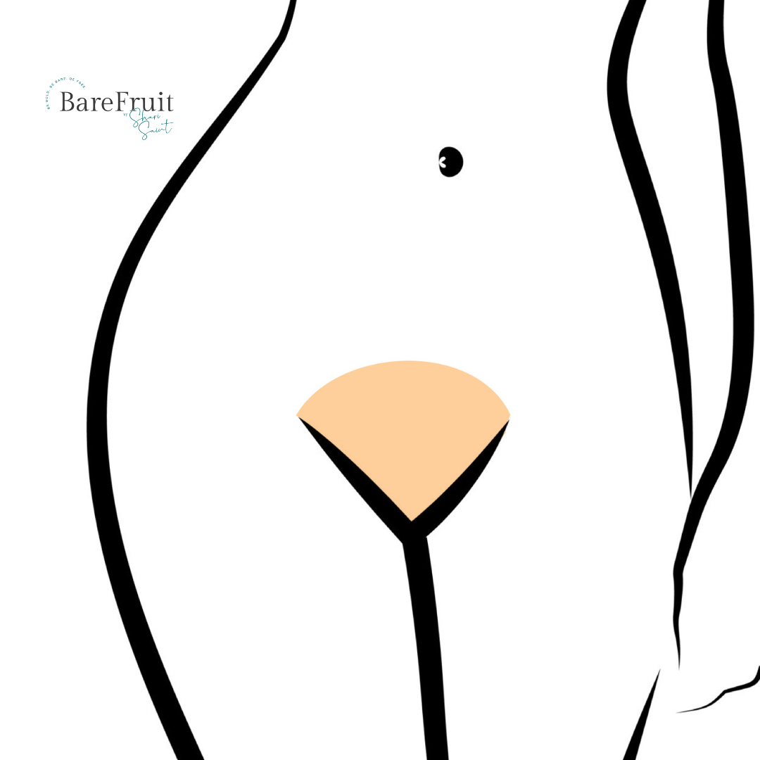laser hair removal area illustrations bare fruit sugaring - brazilian front only