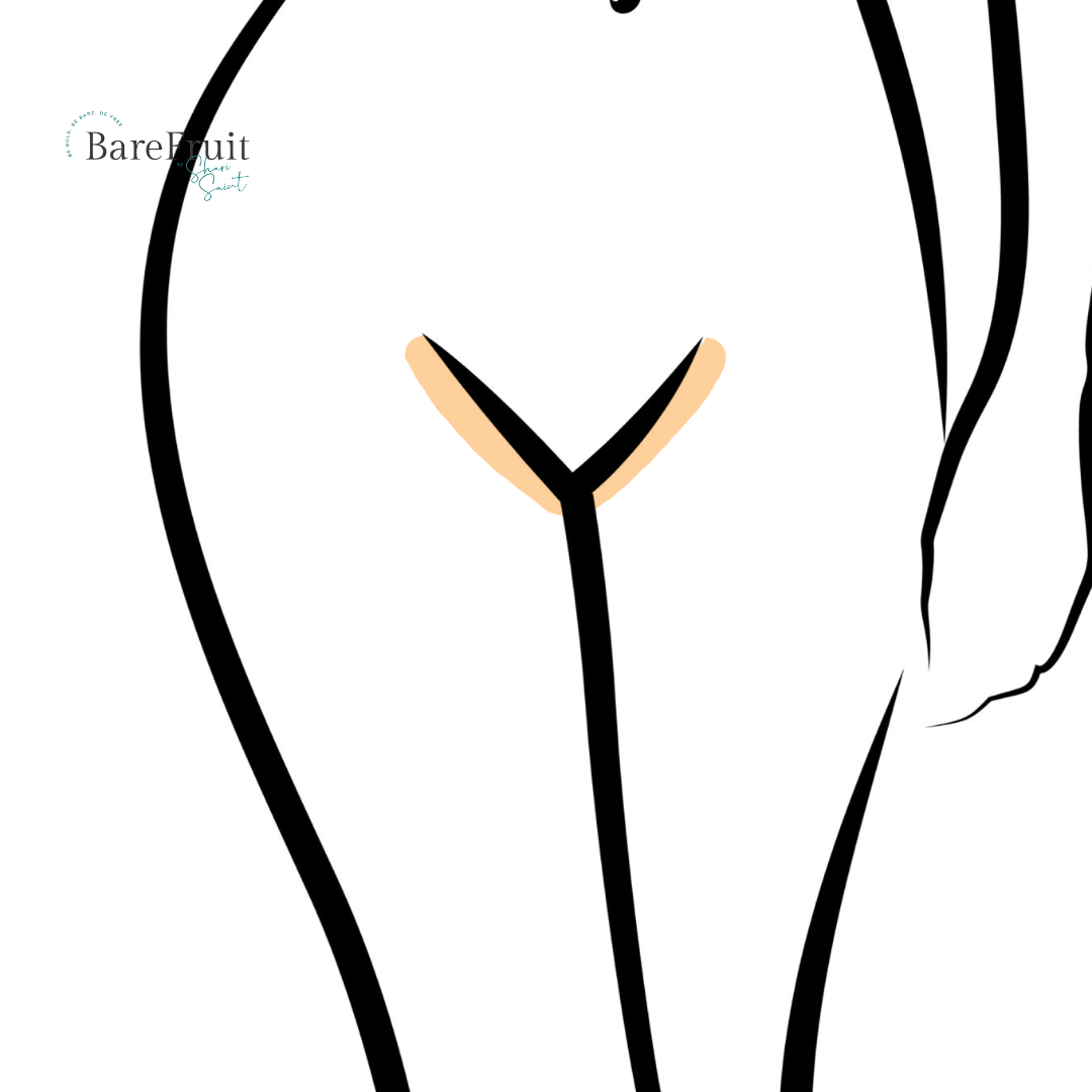 laser hair removal area illustrations bare fruit sugaring - biini line