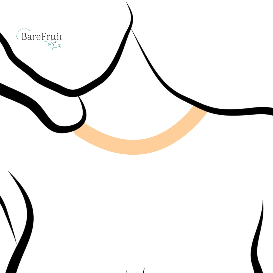 laser hair removal area illustrations bare fruit sugaring - cleavage